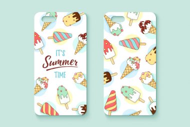 Telefon durumu icecreams ve metin ile şablonu 