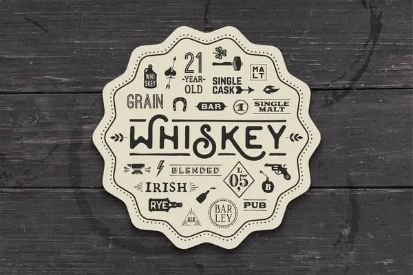 Coaster for whiskey and alcohol — Stock Vector