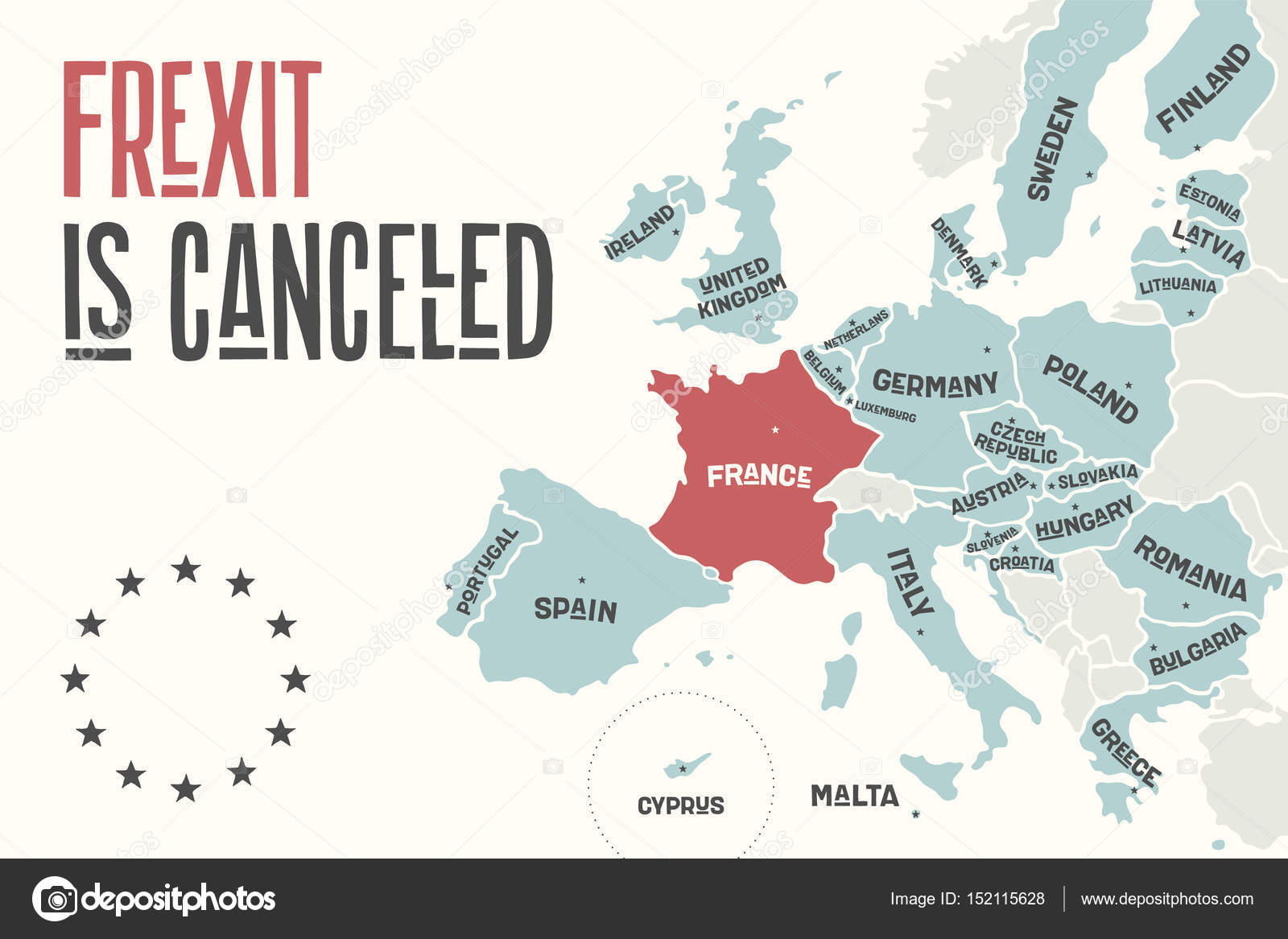 Carte De Laffiche De Lunion Européenne Image Vectorielle