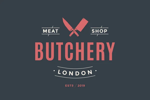 Godło Butchery sklep mięsny — Wektor stockowy