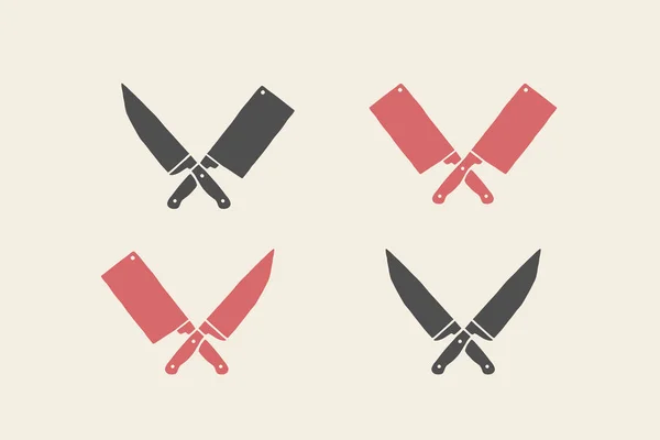 Set of restaurant knives icons — Stock Vector