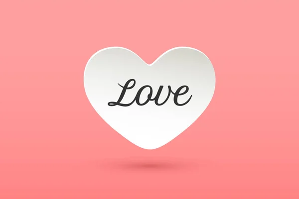 Coeur en papier avec lettrage Amour — Image vectorielle