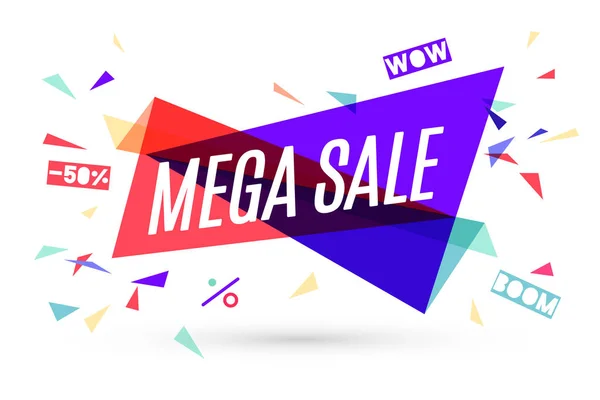 Баннер с текстом Mega Sale — стоковый вектор