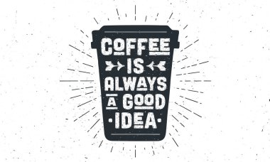 Bir fincan kahve. El yazısıyla çizilmiş bir kahve fincanı her zaman iyi bir fikirdir. Kahve, içecek, içecek menüsü ya da kafe teması için çizilmiş güneş kremi. Vektör İllüstrasyonu