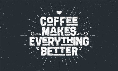 - Kahve. El yazısıyla yazılmış bir afiş her şeyi daha iyi yapıyor. Kahve içeceği, içecek menüsü ya da kafe teması, siyah karatahta için güneş kremi çizimi. Vektör İllüstrasyonu