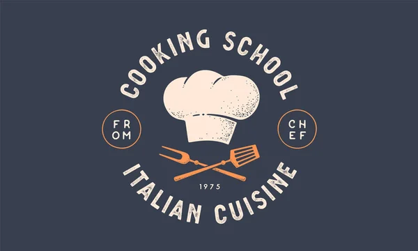 Logotipo Comida Logotipo Para Sala Aula Culinária Com Ferramentas Ícone — Vetor de Stock