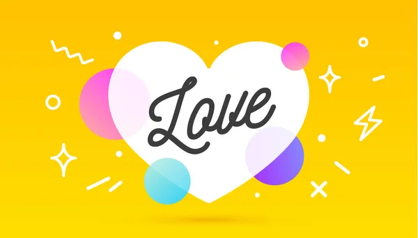 Любовь Речевой Пузырь Баннер Плакат Логотип Текстовой Любовью Геометрический Стиль — стоковый вектор