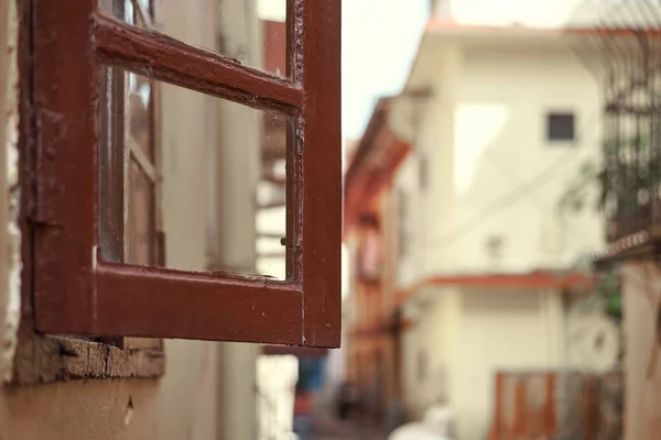 old window brown on the street wallpaper