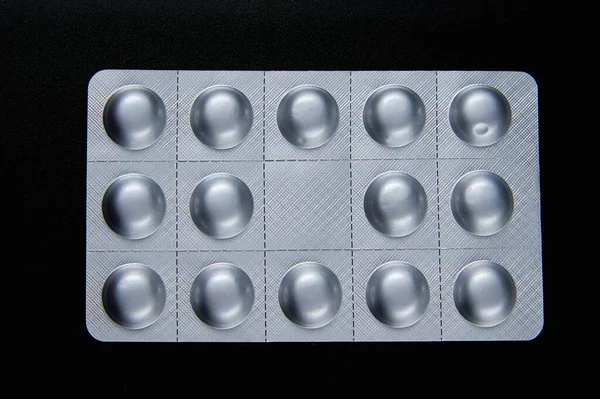 Pills Pack Black Background Simple — Stock Photo, Image