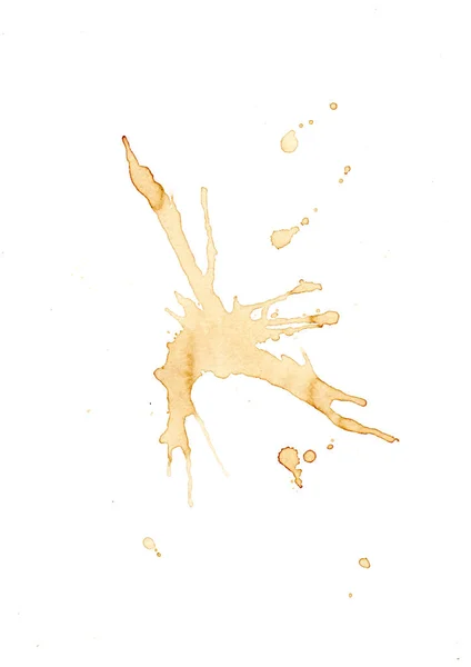 Beyaz arka planda kahve izleri, kahve damlaları.