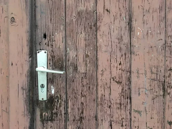 Very Old Wooden Weathered Brown Front Door — Stock Photo, Image