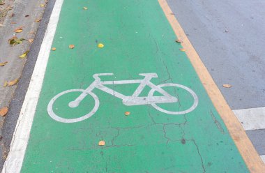Yol yeşil Bisiklet sembolü, bisiklet şeridi