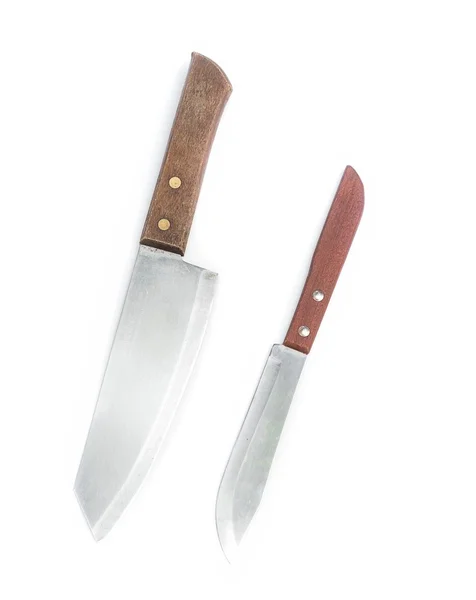 Dva kuchyňský nůž s dřevěnou rukojetí — Stock fotografie