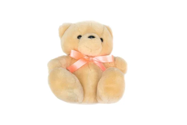 Brown teddy bear with a ribbon — Stock Photo, Image
