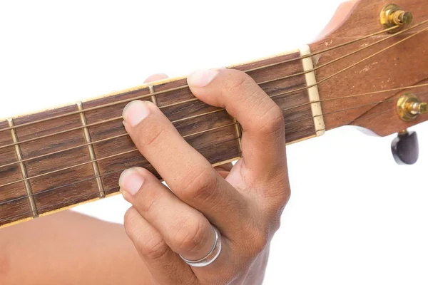 Guitarrista acústico tocando —  Fotos de Stock