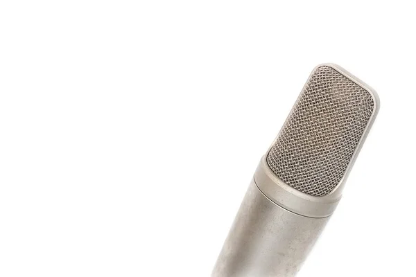 Microphone, condenser mic on white background. — Stock Photo, Image