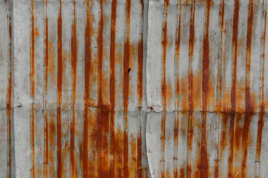 Çinko duvar desen. Paslı oluklu metal duvar doku.