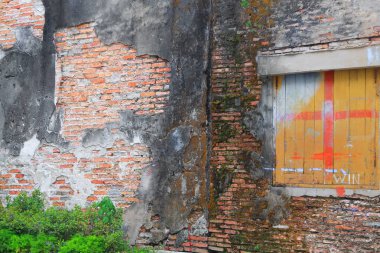  tuğla duvar doku. Antik tuğla duvar doku çimento kırık