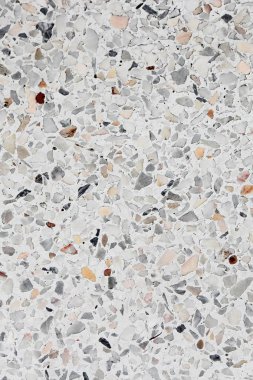 Doku, arka plan için terrazzo mermer zemin taş duvar.