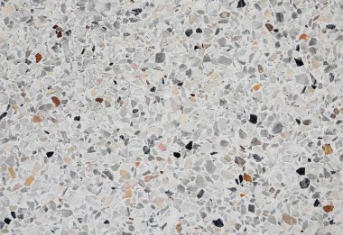 Doku, arka plan için terrazzo mermer zemin taş duvar.