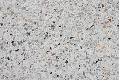 Doku, arka plan için terrazzo mermer zemin taş duvar.