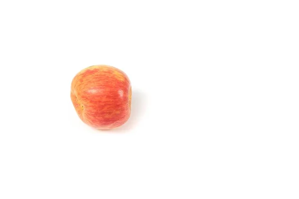Manzana roja sobre fondo blanco, vista superior —  Fotos de Stock