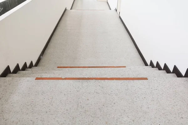 Close up, way down the Stairs terrazzo ,marble floor — Stock Photo, Image