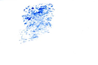 Su sıçrama mavi göstermek hareket hava kabarcıkları ile beyaz arka plan üzerinde.