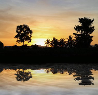 gökyüzü günbatımı bulut renkli siluet ile güzel tr hareket