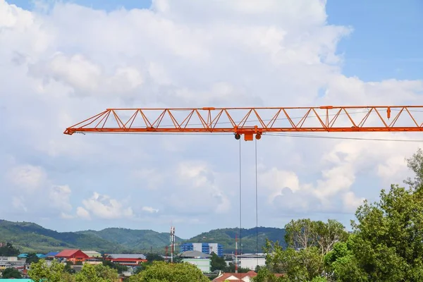 Turmdrehkran Industrie Baustellen Stadt Und Renovierung Von Hoch Thailand Auf — Stockfoto