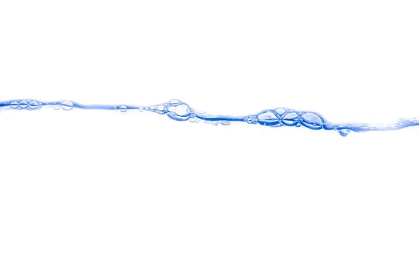 Vodní Splash Modrý Inkoust Bubliny Vzduchu Ukazují Pohyb Bílém Pozadí — Stock fotografie