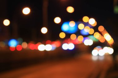 Soyut bulanık bokeh şehir gecede renkli güzel trafik kopya alanı ile Bangkok Tayland