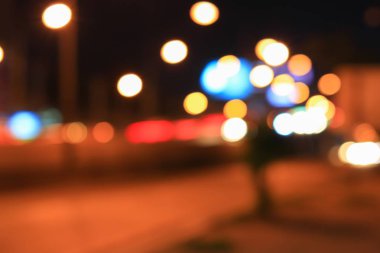 Soyut bulanık bokeh şehir gecede renkli güzel trafik kopya alanı ile Bangkok Tayland