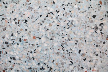 Doku, Terrazzo Mermer yüzey zemin desen ve arka plan için mavi renk taş duvar