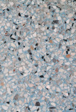 Doku, Terrazzo Mermer yüzey zemin desen ve arka plan için mavi renk taş duvar