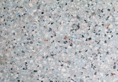 Doku, Terrazzo Mermer yüzey zemin desen ve arka plan için mavi renk taş duvar