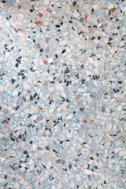 Doku, Terrazzo Mermer yüzey zemin desen ve arka plan için mavi renk taş duvar