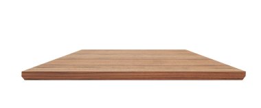 ahşap raf izole beyaz arka plan ve kırpma yolu