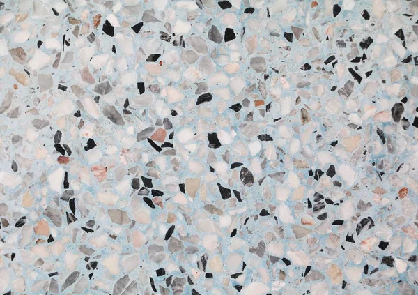 Stein Wand Textur Terrazzo Marmor Oberfläche Bodenmuster Und Blaue Farbe — Stockfoto