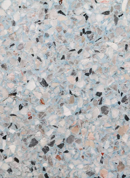 Stein Wand Textur Terrazzo Marmor Oberfläche Bodenmuster Und Blaue Farbe — Stockfoto