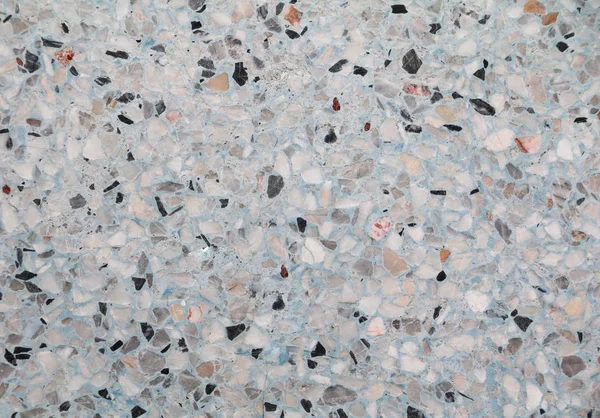 Stein Wand Textur Terrazzo Marmor Oberfläche Bodenmuster Und Blaue Farbe — Stockfoto