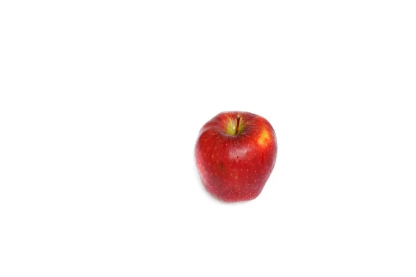 Red apple ripe fruit and drip water on a white background ( phot — Stock Photo, Image