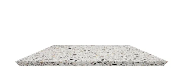 Prateleira Vazia Topo Mesa Balcão Terrazzo Fundo Branco Para Exibição — Fotografia de Stock