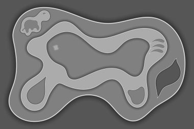 Kağıt kesiği soyut siyah beyaz kavram arka planı. Vektör illüstrasyon tasarım şablonu tek renkli el çizimi