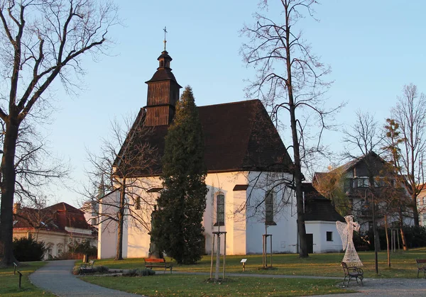 Szent Jost Templom Frydek Mistek Parkban Csehországban — Stock Fotó