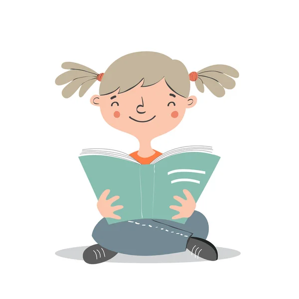 Дівчина читання книги — стоковий вектор