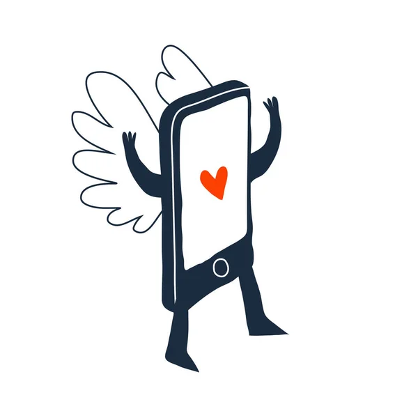 Smartphone con mensaje de amor — Vector de stock