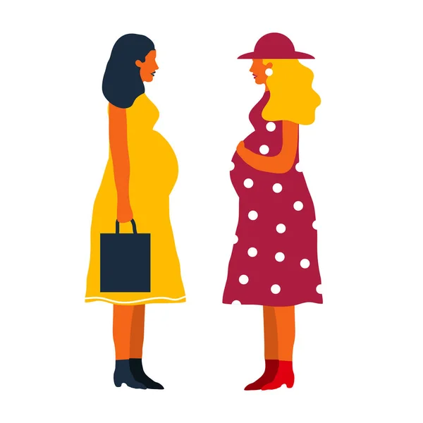 Zwei schwangere Frauen — Stockvektor