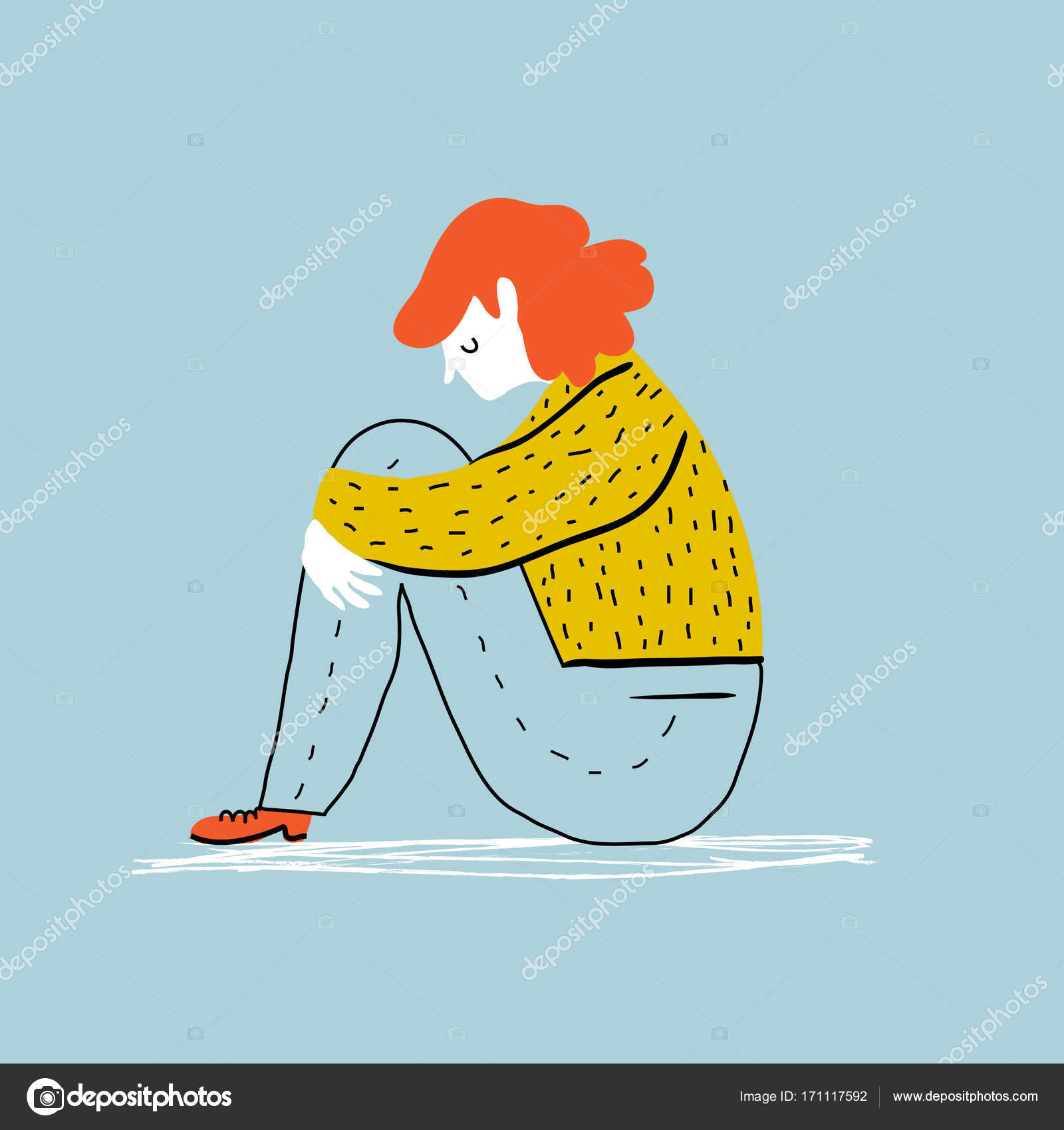 Depressed cartoon sad woman imágenes de stock de arte vectorial | Depositphotos Depressed cartoon sad woman imágenes de stock de arte vectorial | Depositphotos