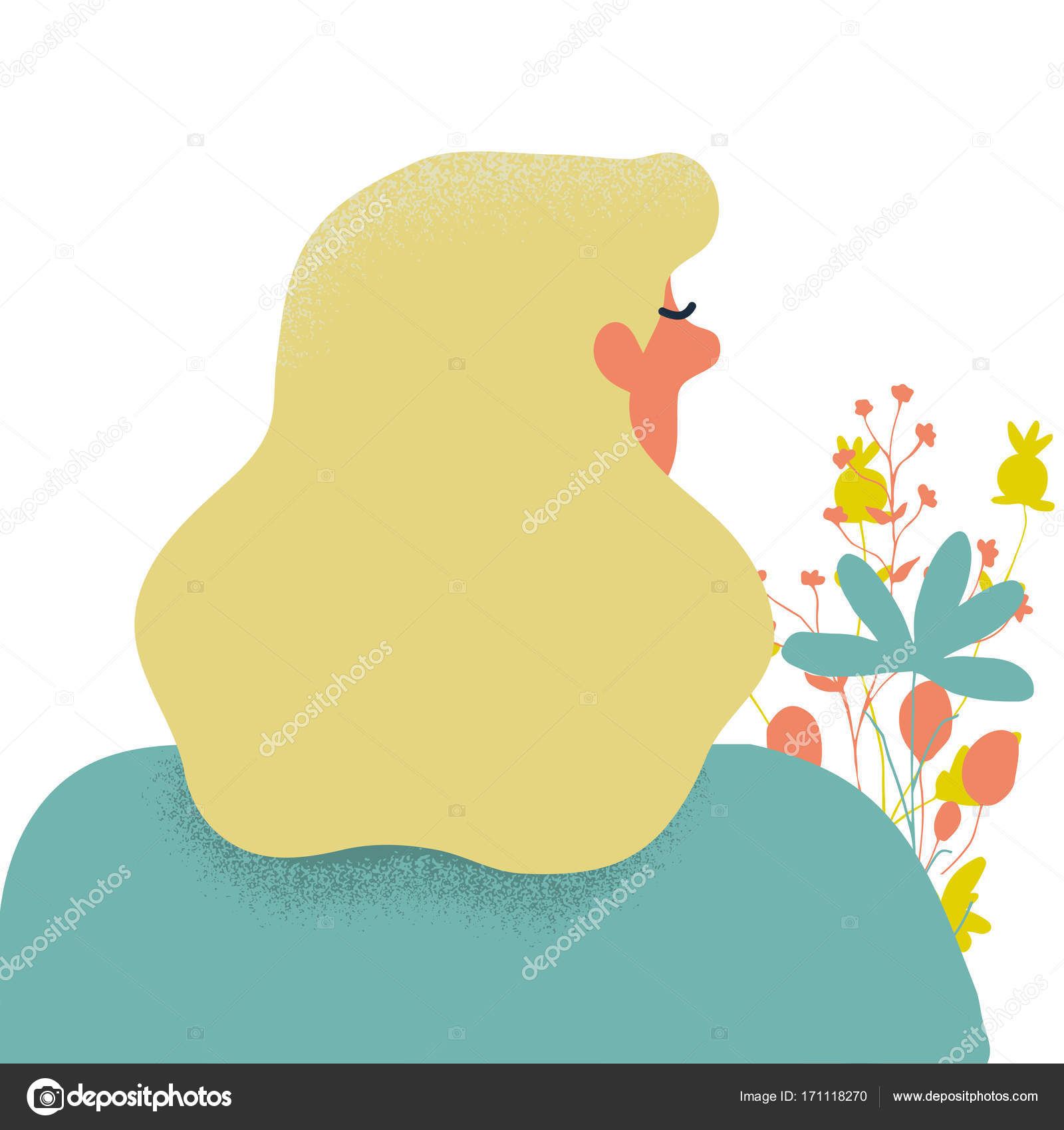 花とかわいい女 ストックベクター C Annaisaeva 花とかわいい女 ストックベクター C Annaisaeva